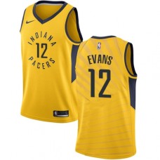 Men's Nike Indiana Pacers #12 Tyreke Evans Swingman Gold NBA Jersey Statement Edition