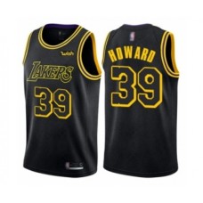 Men's Los Angeles Lakers #39 Dwight Howard Authentic Black City Edition Basketball Stitched Jersey