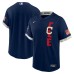 Men's Cleveland Indians Blank Nike Navy 2021 MLB All-Star Game Replica Stitched Jersey