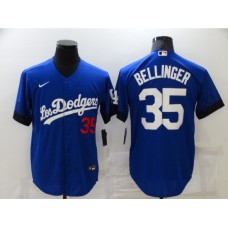 Men's Los Angeles Dodgers #35 Cody Bellinger Blue Game City Player Stitched Jersey