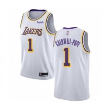 Men's Los Angeles Lakers #1 Kentavious Caldwell-Pope Authentic White Basketball Jerseys - Association Edition