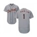 Men's Detroit Tigers #1 Josh Harrison Grey Road Flex Base Authentic Collection Baseball Jersey