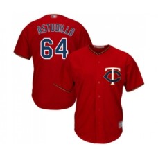 Men's Minnesota Twins #64 Willians Astudillo Replica Scarlet Alternate Cool Base Baseball Jersey