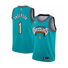 Men's Memphis Grizzlies #1 Kyle Anderson Authentic Green Hardwood Classic Basketball Stitched Jersey