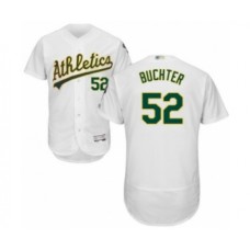 Men's Oakland Athletics #52 Ryan Buchter White Home Flex Base Authentic Collection Baseball Player Stitched Jersey