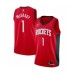 Men's Houston Rockets #1 Tracy McGrady Authentic Red Finished Basketball Stitched Jersey - Icon Edition