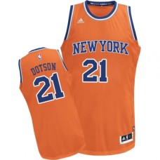 Men's Adidas New York Knicks #21 Damyean Dotson Swingman Orange Alternate NBA Jersey