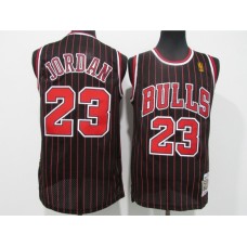 Men's Chicago Bulls #23 Michael Jordan Black Throwback Finished Basketball Stitched Jersey