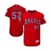 Men's Los Angeles Angels of Anaheim #57 Hansel Robles Authentic Red 2016 Father's Day Fashion Flex Base Baseball Player Stitched Jersey