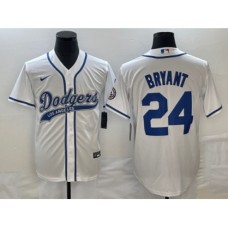 Men's Los Angeles Dodgers #24 Kobe Bryant White Cool Base Stitched Baseball Jersey