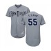 Men's San Diego Padres #55 Matt Strahm Authentic Grey Road Cool Base Baseball Jersey