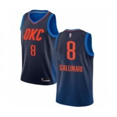 Men's Oklahoma City Thunder #8 Danilo Gallinari Authentic Navy Blue Basketball Jersey Statement Edition