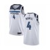 Men's Minnesota Timberwolves #4 Jaylen Nowell Authentic White Basketball Stitched Jersey - Association Edition