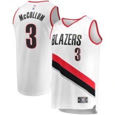 Men's Portland Trail Blazers #3 C.J. McCollum Fanatics Branded White 2020-21 Fast Break Replica Stitched Jersey