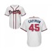 Men's Atlanta Braves #45 Kevin Gausman Replica White Home Cool Base Baseball Jersey