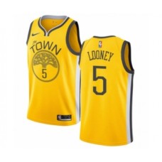 Men's Nike Golden State Warriors #5 Kevon Looney Yellow Swingman Jersey - Earned Edition