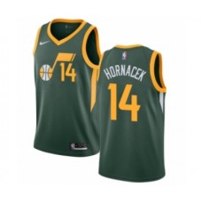 Men's Nike Utah Jazz #14 Jeff Hornacek Green Swingman Jersey - Earned Edition