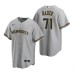 Men's Nike Milwaukee Brewers #71 Josh Hader Gray Road Stitched Baseball Jersey