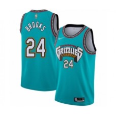 Men's Memphis Grizzlies #24 Dillon Brooks Authentic Green Hardwood Classic Basketball Stitched Jersey