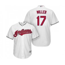 Men's Cleveland Indians #17 Brad Miller Replica White Home Cool Base Baseball Jersey