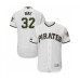 Men's Pittsburgh Pirates #32 Elias Diaz White Alternate Authentic Collection Flex Base Baseball Player Stitched Jersey