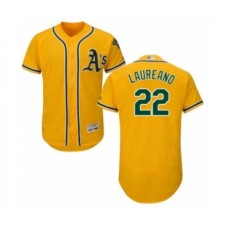 Men's Oakland Athletics #22 Ramon Laureano Gold Alternate Flex Base Authentic Collection Baseball Player Stitched Jersey