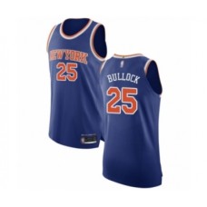 Men's New York Knicks #25 Reggie Bullock Authentic Royal Blue Basketball Jersey - Icon Edition