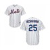 Men's New York Mets #25 Adeiny Hechavarria Replica White Home Cool Base Baseball Jersey