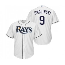 Men's Tampa Bay Rays #9 Jake Smolinski Replica White Home Cool Base Baseball Jersey