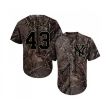 Men's New York Yankees #43 Gio Gonzalez Authentic Camo Realtree Collection Flex Base Baseball Jersey