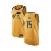 Men's Utah Jazz #15 Stanton Kidd Authentic Gold Basketball Stitched Jersey Statement Edition