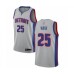 Men's Detroit Pistons #25 Derrick Rose Authentic Silver Basketball Stitched Jersey Statement Edition