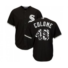 Men's Chicago White Sox #48 Alex Colome Authentic Black Team Logo Fashion Cool Base Baseball Jersey