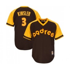 Men's San Diego Padres #3 Ian Kinsler Replica Brown Alternate Cooperstown Cool Base Baseball Jersey