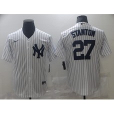 Men's New York Yankees #27 Giancarlo Stanton White Commemorative Edition Stitched Jersey