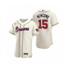 Men's Atlanta Braves #15 Sean Newcomb Nike Cream Authentic 2020 Alternate Stitched Jersey