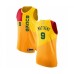 Men's Milwaukee Bucks #9 Wesley Matthews Authentic Yellow Basketball Stitched Jersey - City Edition