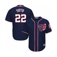 Men's Washington Nationals #22 Juan Soto Replica Navy Blue Alternate 2 Cool Base Baseball Jersey