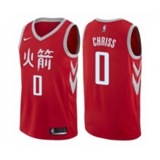 Men's Nike Houston Rockets #0 Marquese Chriss Swingman Red NBA Jersey - City Edition