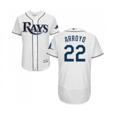 Men's Tampa Bay Rays #22 Christian Arroyo Home White Home Flex Base Authentic Collection Baseball Jersey