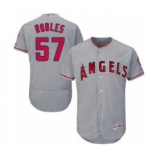 Men's Los Angeles Angels of Anaheim #57 Hansel Robles Grey Road Flex Base Authentic Collection Baseball Player Stitched Jersey