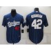 Men's Nike Los Angeles Dodgers #42 Jackie Robinson Blue Stripes Authentic Stitched Jersey