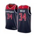 Men's Washington Wizards #34 C.J. Miles Authentic Navy Blue Basketball Stitched Jersey Statement Edition