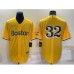 Men's Boston Red Sox #32 Matt Barnes Gold No Name 2021 City Connect Stitched MLB Cool Base Nike Jersey