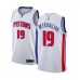 Men's Detroit Pistons #19 Sviatoslav Mykhailiuk Authentic White Basketball Jersey - Association Edition