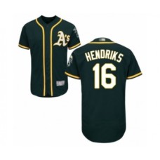 Men's Oakland Athletics #16 Liam Hendriks Green Alternate Flex Base Authentic Collection Baseball Jersey