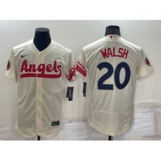 Men's Los Angeles Angels #20 Jared Walsh Cream 2022 City Connect Flex Base Stitched Jersey