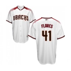 Men's Arizona Diamondbacks #41 Wilmer Flores Replica White Home Cool Base Baseball Jersey