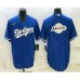 Men's Los Angeles Dodgers Blue Team Big Logo Cool Base Stitched Baseball Jersey1