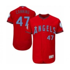 Men's Los Angeles Angels of Anaheim #47 Griffin Canning Authentic Red 2016 Father's Day Fashion Flex Base Baseball Player Stitched Jersey